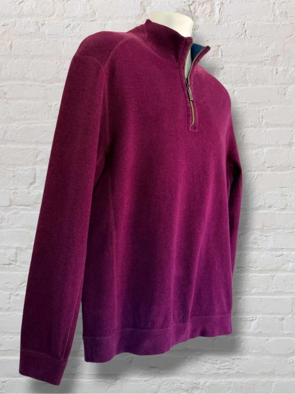 Tommy Bahama Flipshore Reversible Quarter Zip Men’s Large Blue Burgundy